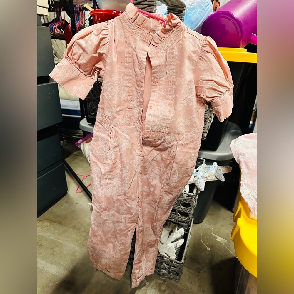 Pink Puff Sleeve Jumpsuit